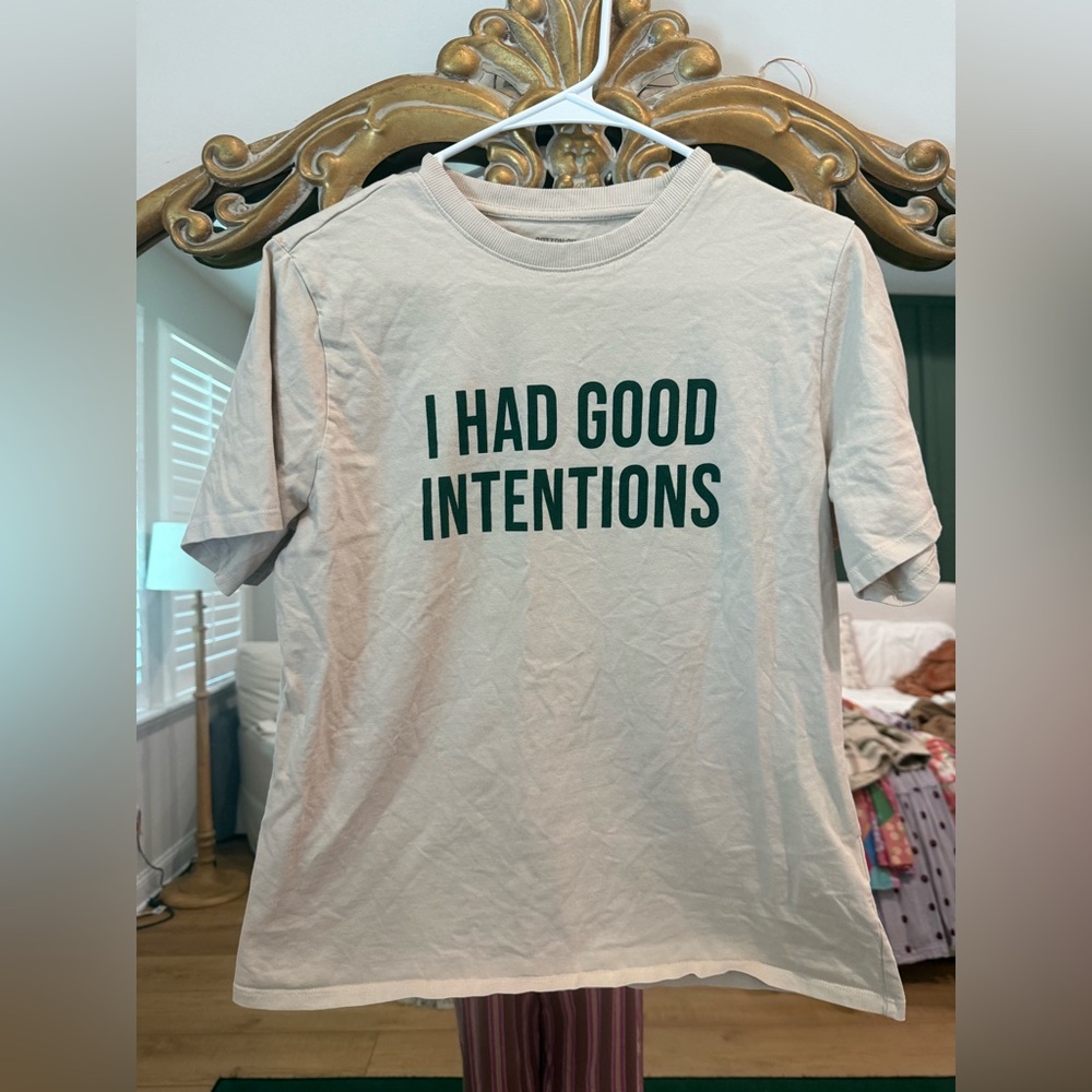 Cotton On Beige Tee with Black Text